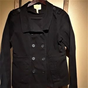 Levis Black Jean Double Breasted Jacket Large